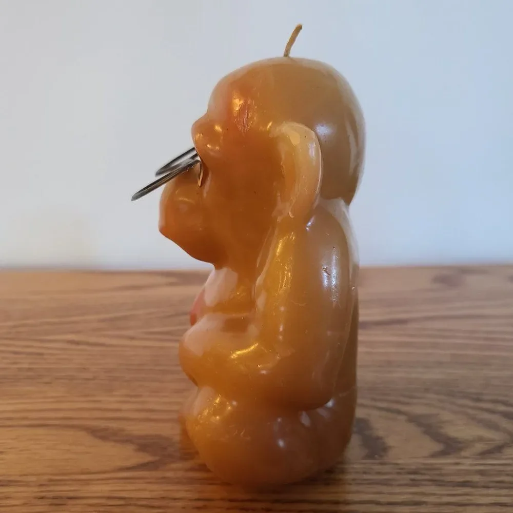 Vintage Candle - Novelty Wax Candle - Gorilla / Monkey In Glasses- Vintage Rare